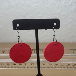 Bold Red Round Drop Earrings for Women